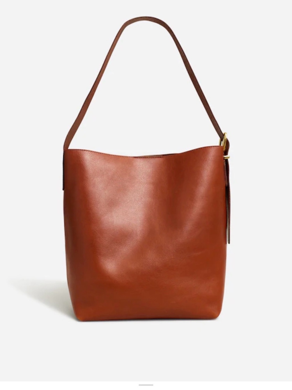 Madewell Essential Bucket Tote Leather Shoulder Tote Bag in Warm Cinnamon